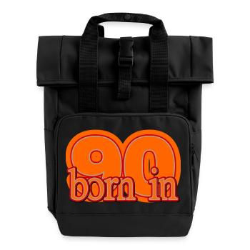 né en 1990 1990 année 90 - Sac à dos Roll Top à deux anses - noir - Devant