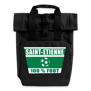 Saint-Étienne football - Sac à dos Roll Top à deux anses - noir - Devant