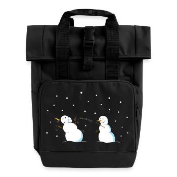 Snowball fight - Roll Top Backpack with Two Handles - black - Front