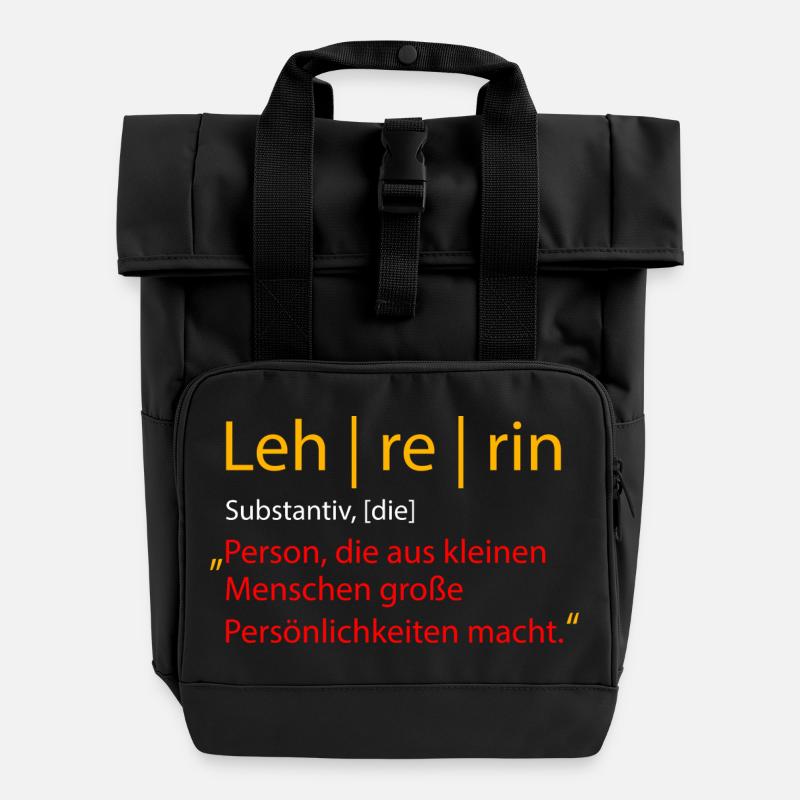 Lehrerin - Rolltop Rucksack mit zwei Griffen - Schwarz
