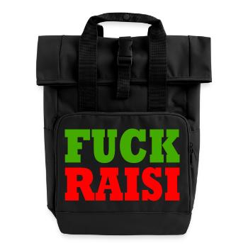 Fuck raisi - Rolltop Rucksack mit zwei Griffen - Schwarz - Vorne