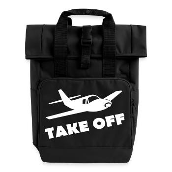 TAKE OFF - Roll Top Backpack with Two Handles - black - Front