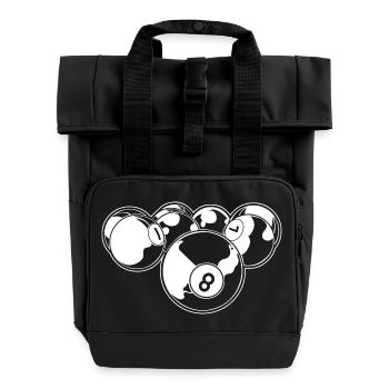 8 Ball Billiards - Roll Top Backpack with Two Handles - black - Front