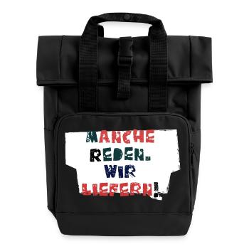 Talk &amp; Act! - Roll Top Backpack with Two Handles - black - Front