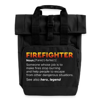 Fire brigade - Roll Top Backpack with Two Handles - black - Front