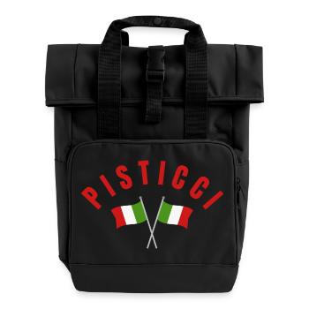 Pisticci Italian Flags - Roll Top Backpack with Two Handles - black - Front