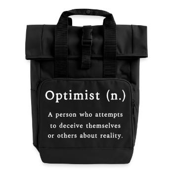 Optimist Definition - Rolltop Rucksack mit zwei Griffen - Schwarz - Vorne