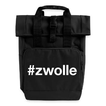ZWOLLE, Netherlands, Netherlands - Roll Top Backpack with Two Handles - black - Front