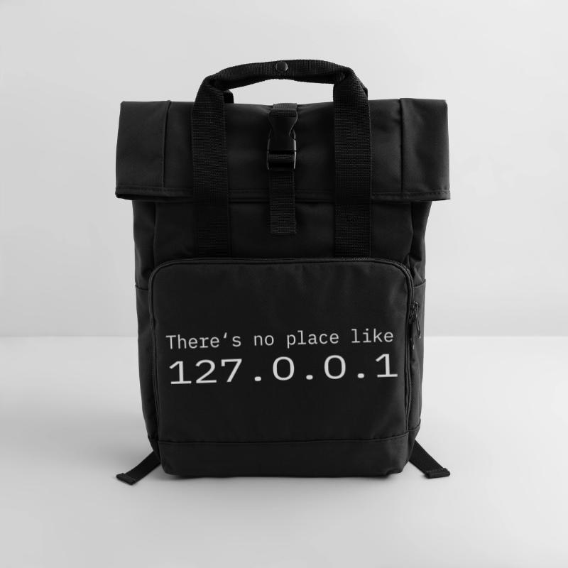 Programmeur Nerd IT Aucun endroit comme Localhost Sac à dos Roll Top à deux anses