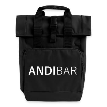 AndiBar - Andreas, Andy, Andi, Andrea Gift - Roll Top Backpack with Two Handles - black - Front