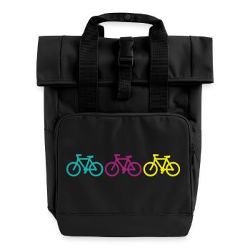 three bikes - Rolltop Rucksack mit zwei Griffen - Schwarz - Vorne