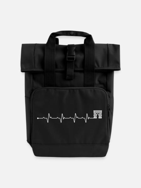 Herzschlag arc de triomphe - Rolltop Rucksack mit zwei Griffen - Schwarz