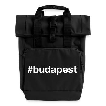 BUDAPEST Hashtag - Rolltop Rucksack mit zwei Griffen - Schwarz - Vorne