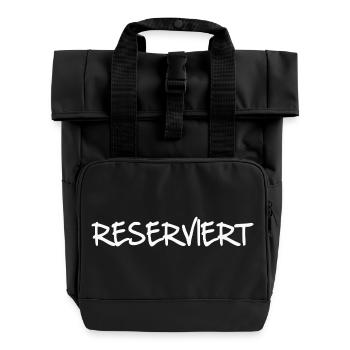 reserved - Roll Top Backpack with Two Handles - black - Front