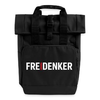 Libre-penseurs – Déclaration typographique forte - Sac à dos Roll Top à deux anses - noir - Devant