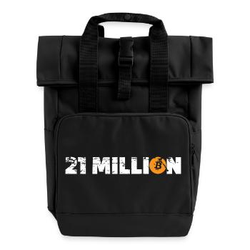 21 Million Bitcoin - Rolltop Rucksack mit zwei Griffen - Schwarz - Vorne