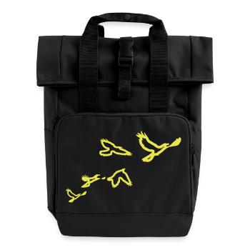 5 Voegel (1 color) - Rolltop Rucksack mit zwei Griffen - Schwarz - Vorne