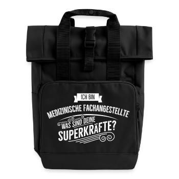 Medizinische Fachangestellte - Rolltop Rucksack mit zwei Griffen - Schwarz - Vorne