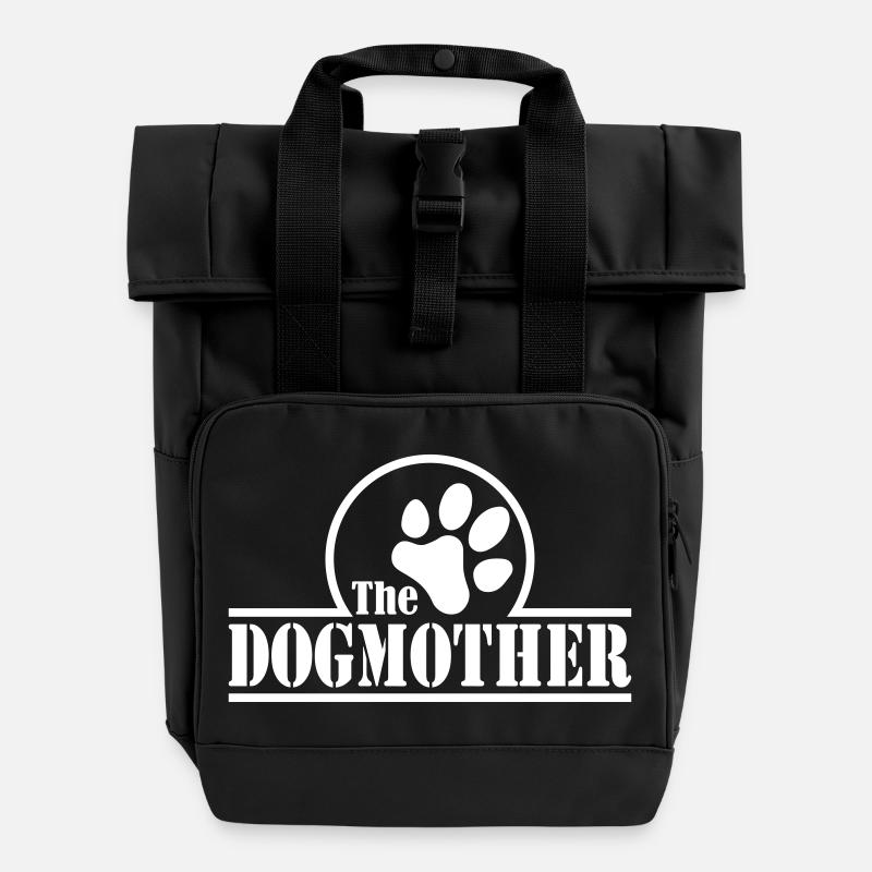 The Dogmother - Roll Top Backpack with Two Handles - black