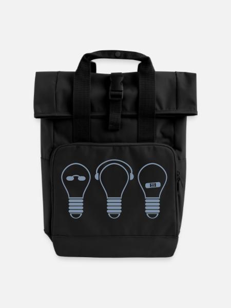 gluehbirne - Rolltop Rucksack mit zwei Griffen - Schwarz
