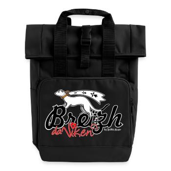 Breizh da Viken (Brittany Forever) - Roll Top Backpack with Two Handles - black - Front