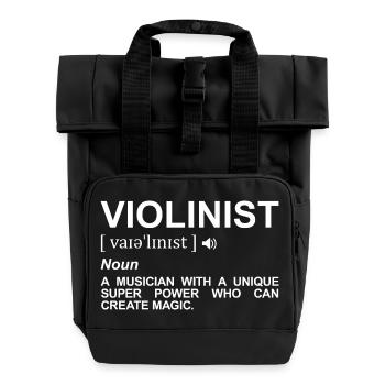 Violinist Dictionary - Roll Top Backpack with Two Handles - black - Front