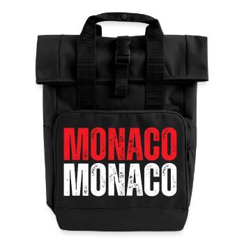Monaco-Flagge, monegassischer Stolz - Rolltop Rucksack mit zwei Griffen - Schwarz - Vorne