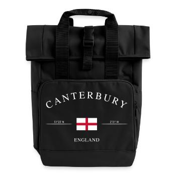 Canterbury England – Holiday Souvenir &amp; Gift - Roll Top Backpack with Two Handles - black - Front