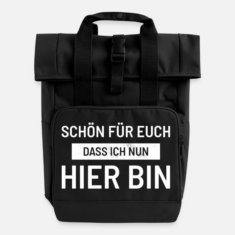 Umzugshelfer Nachbar Nachbarschaftshilfe - Rolltop Rucksack mit zwei Griffen - Schwarz