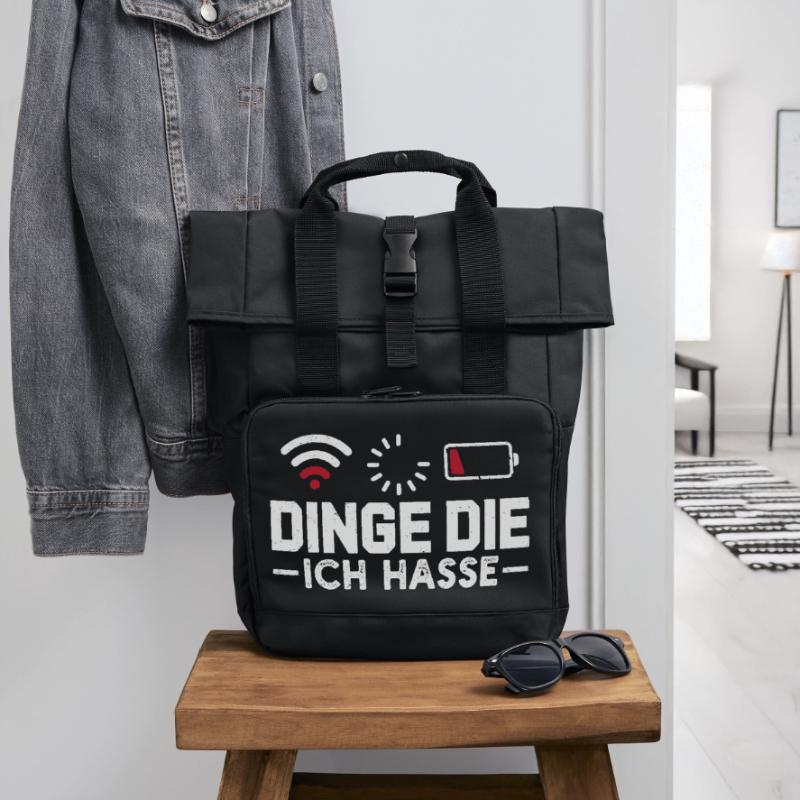 Nerd Computer THINGS I HATE FUNNY Roll Top Backpack with Two Handles