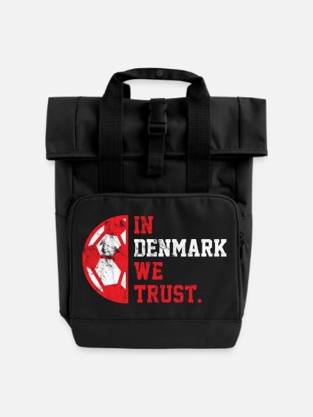 In Denmark we trust - Rolltop Rucksack mit zwei Griffen - Schwarz