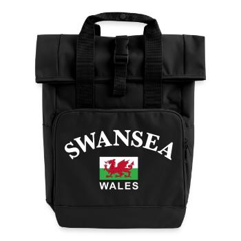 Swansea, Pays de Galles - Sac à dos Roll Top à deux anses - noir - Devant