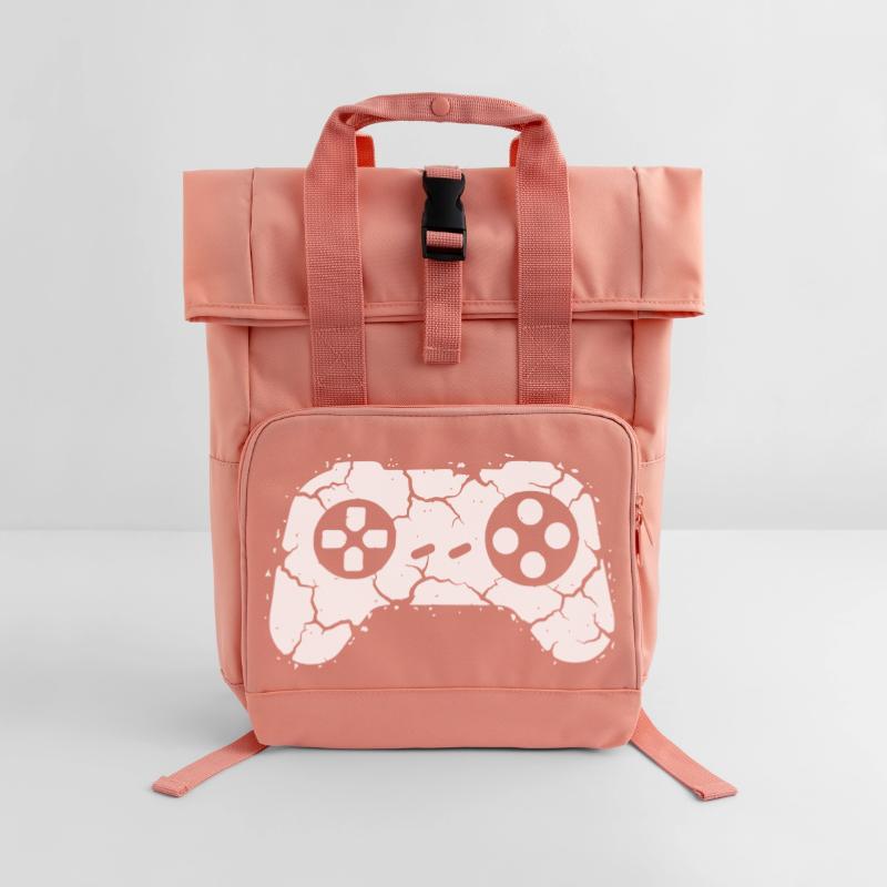 Controller Cracks Rage Quit Roll Top Backpack with Two Handles