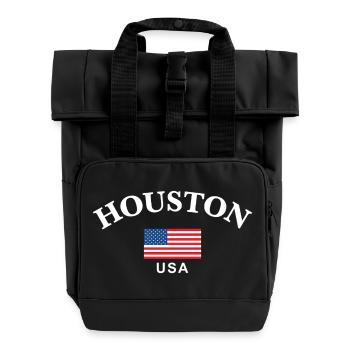 Houston, USA - Rolltop Rucksack mit zwei Griffen - Schwarz - Vorne