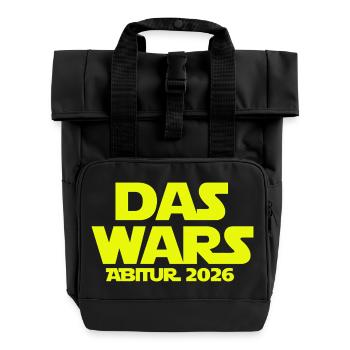 das_wars_abi_2026_abitur_geschenk_shirt_gymnasi - Roll Top Backpack with Two Handles - black - Front