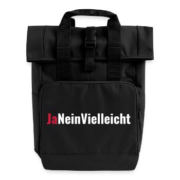 Antrag Verlobung Junggesellenabschied Geschenk - Rolltop Rucksack mit zwei Griffen - Schwarz - Vorne