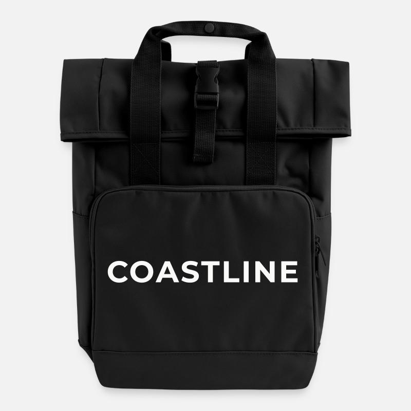 Küstenlinie - Rolltop Rucksack mit zwei Griffen - Schwarz