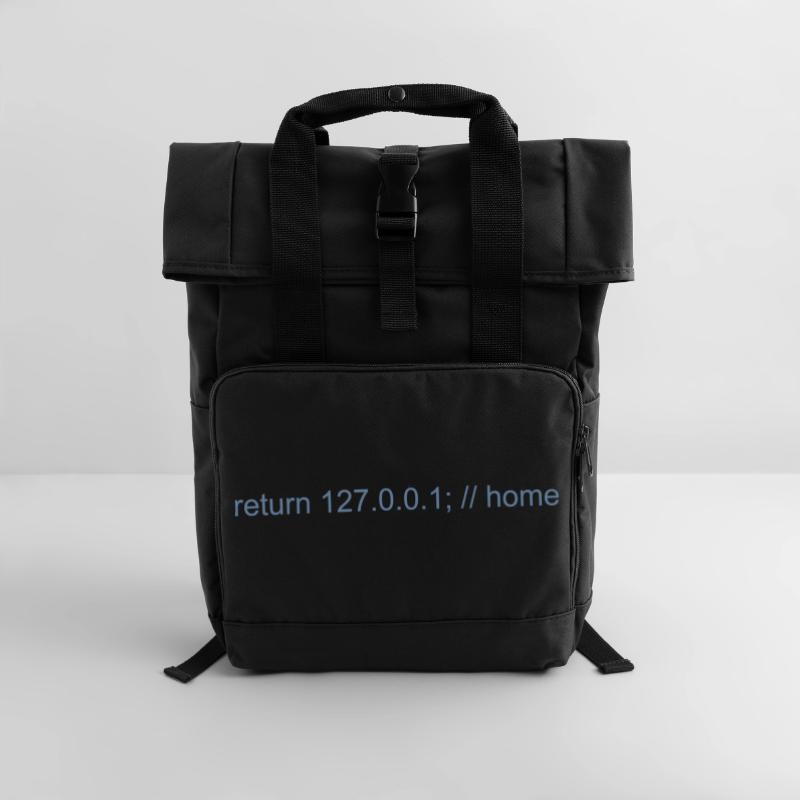 Programmierer Nerd IT Witz Developer Zuhause Rolltop Rucksack mit zwei Griffen