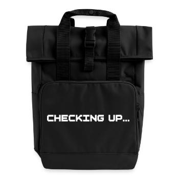 Checking up - Rolltop Rucksack mit zwei Griffen - Schwarz - Vorne