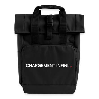 Chargement infini humour fatigue travail - Sac à dos Roll Top à deux anses - noir - Devant