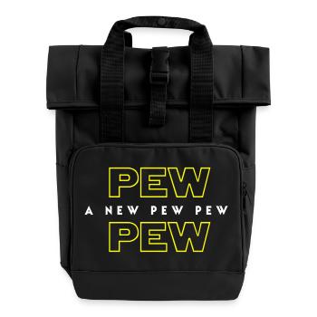 Eine neue Pew Pew - Rolltop Rucksack mit zwei Griffen - Schwarz - Vorne
