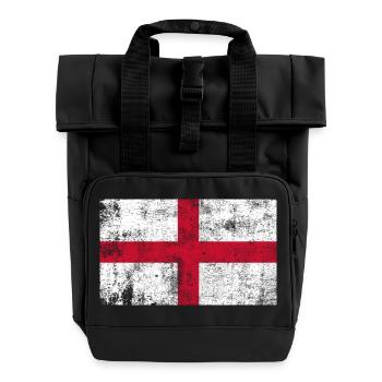 England Flag Flag Grunge Retro Vintage - Roll Top Backpack with Two Handles - black - Front