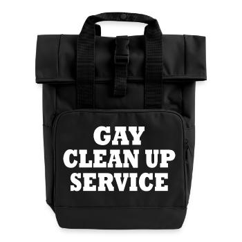 Gay clean up service - Rolltop Rucksack mit zwei Griffen - Schwarz - Vorne