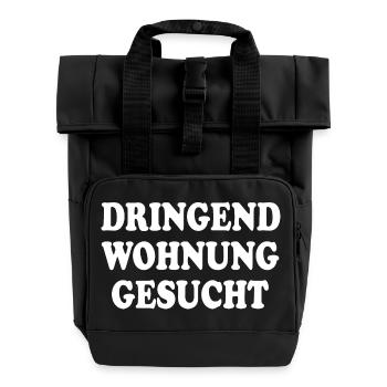 Dringend wohnung gesucht - Rolltop Rucksack mit zwei Griffen - Schwarz - Vorne