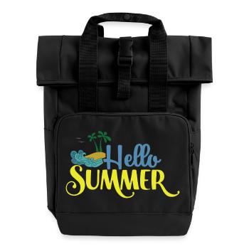 Hallo Summmer - Rolltop Rucksack mit zwei Griffen - Schwarz - Vorne