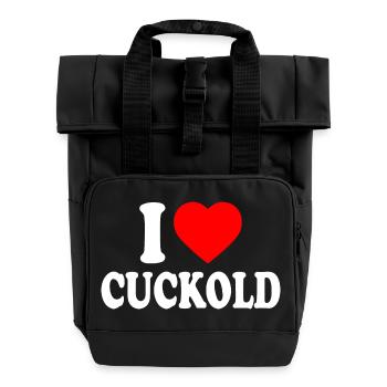 I love cuckold - Roll Top Backpack with Two Handles - black - Front