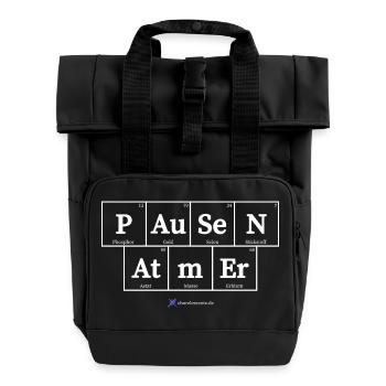 Pausen Atmer (dunkle Stoffe) - Rolltop Rucksack mit zwei Griffen - Schwarz - Vorne