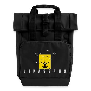 Vipassana Meditation - Roll Top Backpack with Two Handles - black - Front