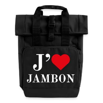 Ham Love Typografie - Rolltop Rucksack mit zwei Griffen - Schwarz - Vorne