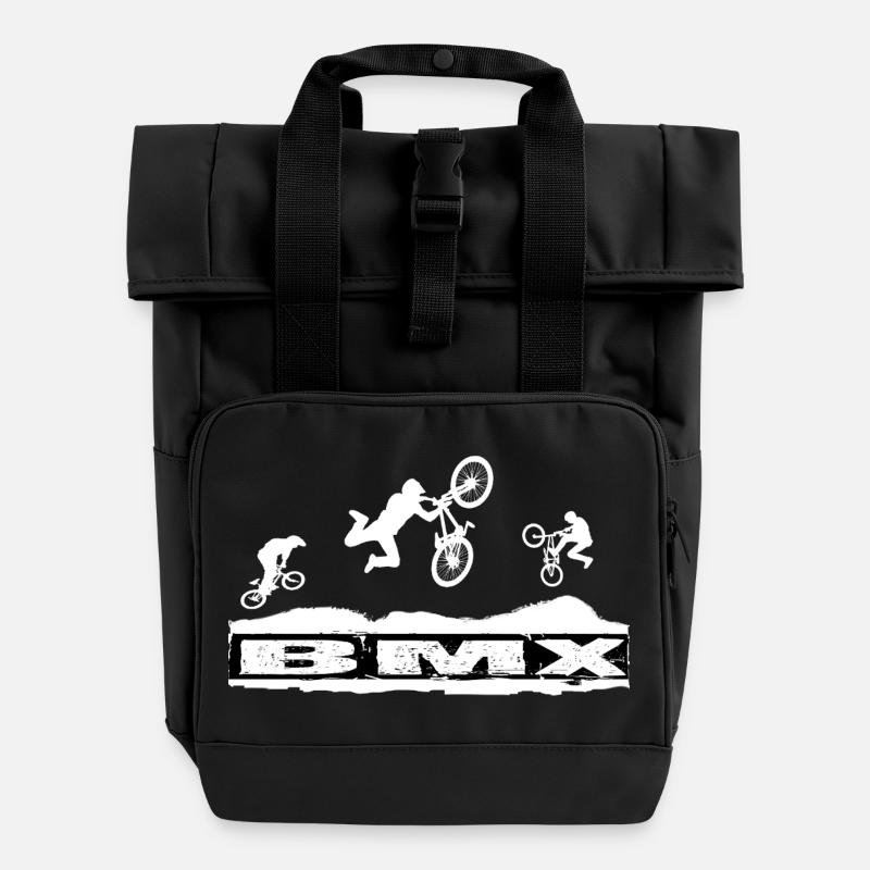 Vélo BMX - Sac à dos Roll Top à deux anses - noir